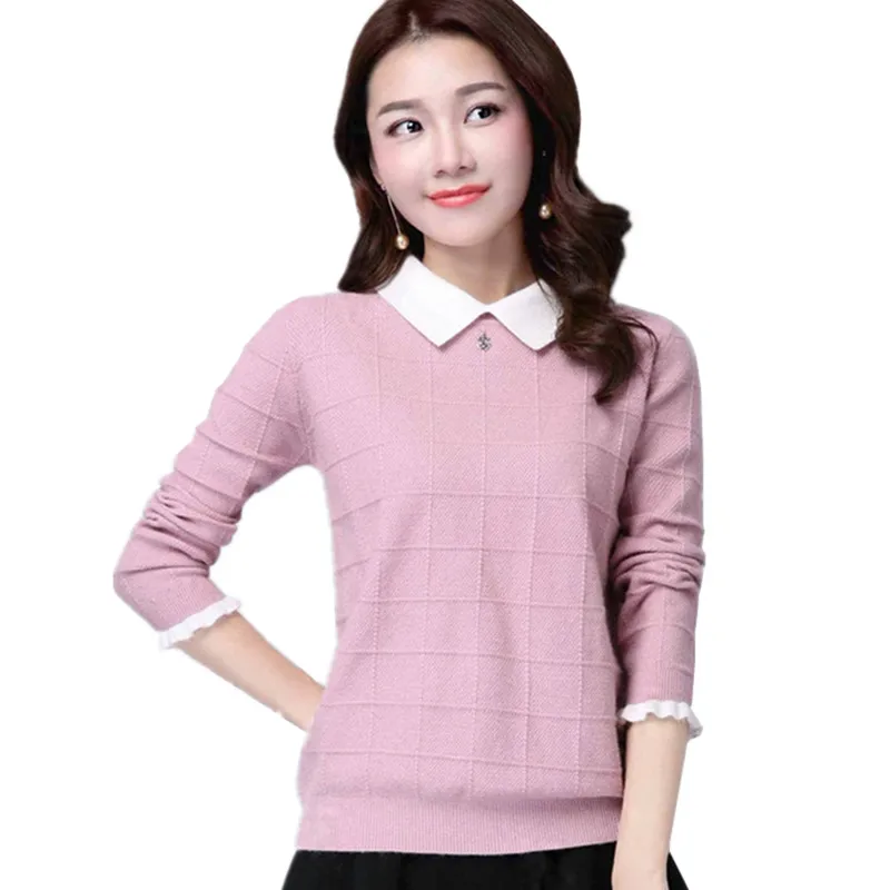 IOQRCJV Woman Sweater 2018 Autumn Winter Long-sleeve Sweater Large Size Lady Clothing Fashion Short Female Pullover Sweater K806