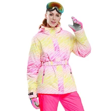 Зимний лыжный костюм женский бренд высококачественный лыжный жакет и брюки зимние теплые водонепроницаемые ветрозащитные лыжные и сноубордические костюмы