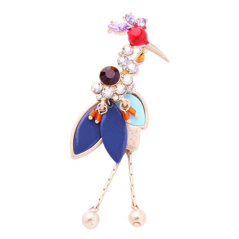

Bulk Price Crystal Enamel Bird Brooch Pin New Arrival Vintage Brooch Supplies for Jewelry Kpop Accessories