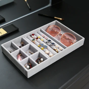 

High Quality Velvet Jewelry Box Makeup Organizers Pendant Ring Earring Bracelet Display Holder Wedding Birthday Case Accessories