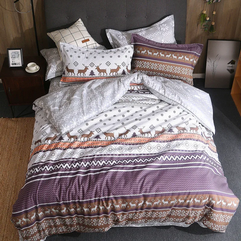 Bedding Set New Year Home Duvet Cover Set Heart Blue Bed Set Tiger