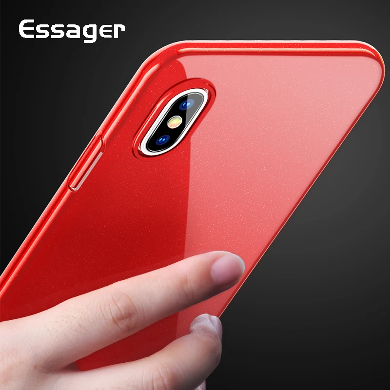 

Essager Luxury Case For iPhone X 10 8 7 6 6s s Plus Coque Glossy Pearl Powder Back Cover For iPhone X 8plus 7plus Case Fundas