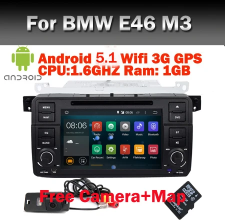 2016 Android 5.1 Автомобильный GPS Навигации для BMW E46 DVD wi-fi 3 Г Bluetooth Gps-радио RDS SD USB