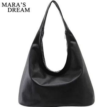 

Mara's Dream 2018 Women Handbag Women Tote Brands Purse Black Solid Color Zipper Women's Pouch Bolsa Feminina Shoulder Bag
