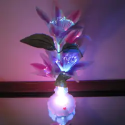 Светодиодные лампы Оптическое волокно цветок лилии ваза ночник украшения красочные