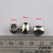 5.8 мм отверстие 10 мм овальные, гладкие 316L Нержавеющая Сталь бисера браслет ожерелье аксессуары ювелирные изделия DIY частей 100 шт. zsp036
