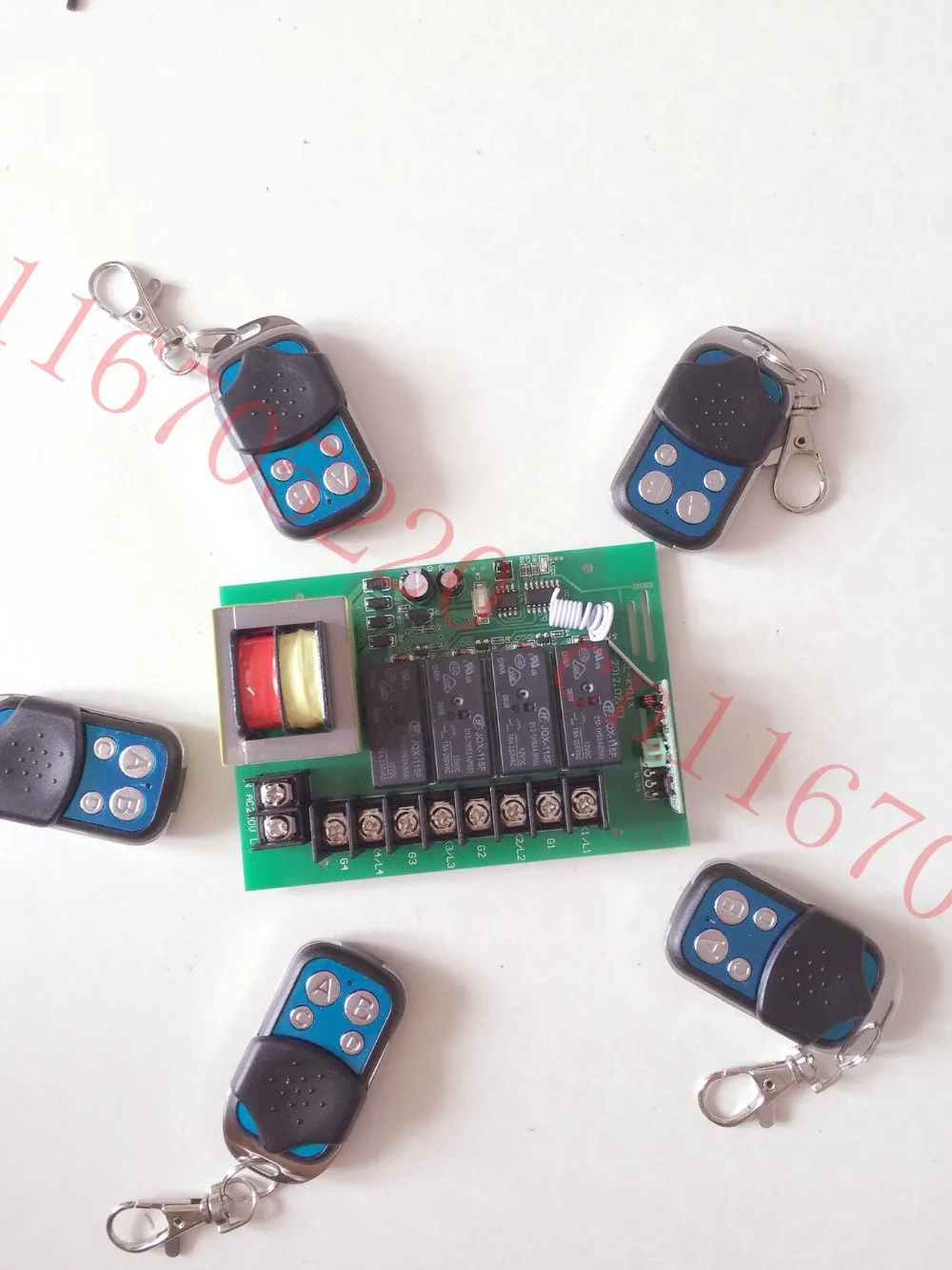 

High Quality AC220V 10A 4 CH wireless remote switch System For smart home automation control 5 Transmitter Interruptor remoto