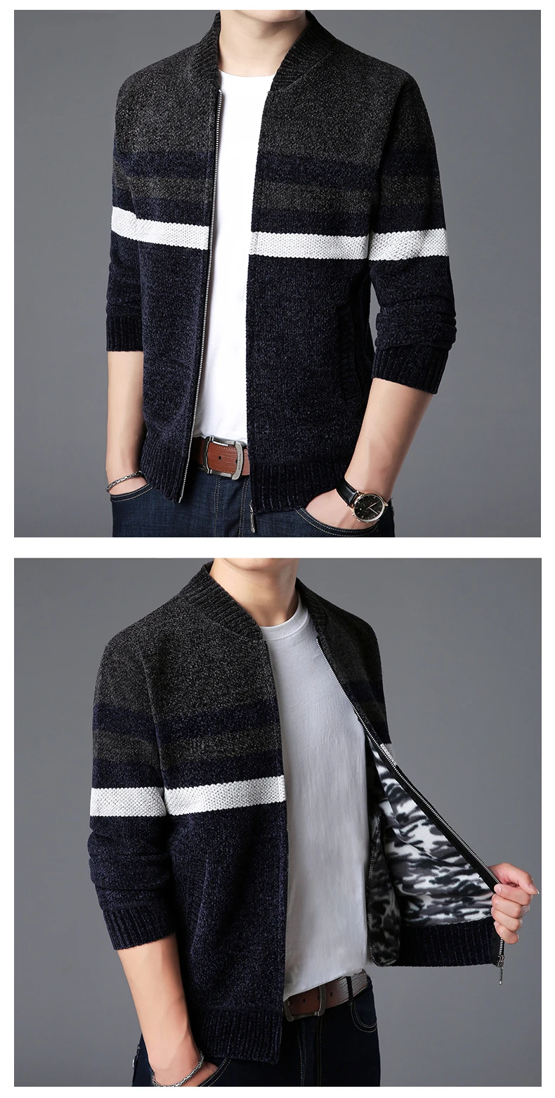 2019 новый модный бренд свитер мужской Kardigan Мужской пуловер Джемперы вязание толстые зимние корейский стиль повседневная одежда мужской