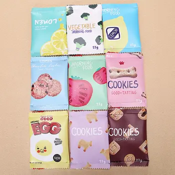 

Hot Selling Fashion Fun Snacks Biscuit PU Waterproof Zipper Wallet Child Girl Boy Purse Coin Bags Wallet -B5