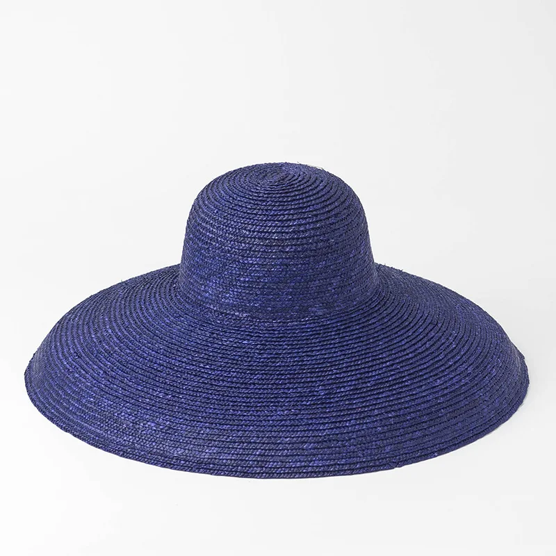 Новая Европейская и американская ретро элегантная Соломенная женская соломенная шляпа Солнцезащитная вогнутая пляжная соломенная шляпа - Цвет: H