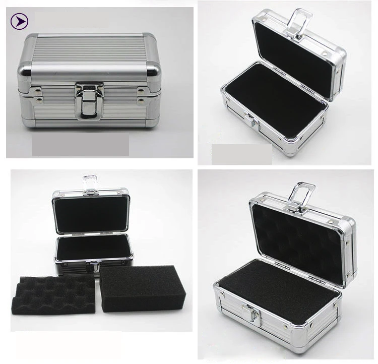 Алюминий сплав toolbox чемодан инструмент коробка оборудование коробке файла косметический кейс алюминиевый ящик для инструментов с губкой