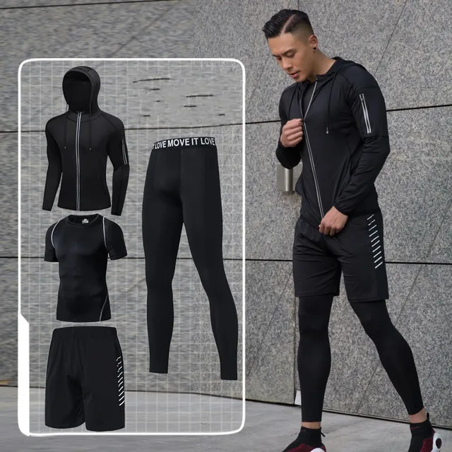 Black Gym Clothing Sportswear For Men Soft Running Clothes For Men