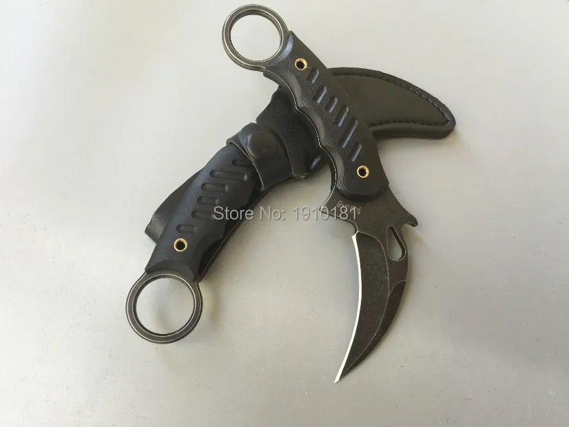 Нож Karambit с фиксированным лезвием 9CR13MOV стальной камень промытый тактический инструмент для выживания Открытый походный нож G10 Ручка