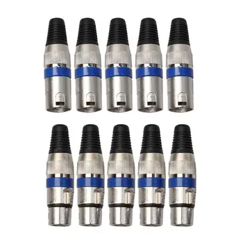

5 Pairs XLR Connector 3 Pin Female MIC Jack Plug Audio Microphone Cable Connector MIC Speaker Cable Extension Adaptor Coupler