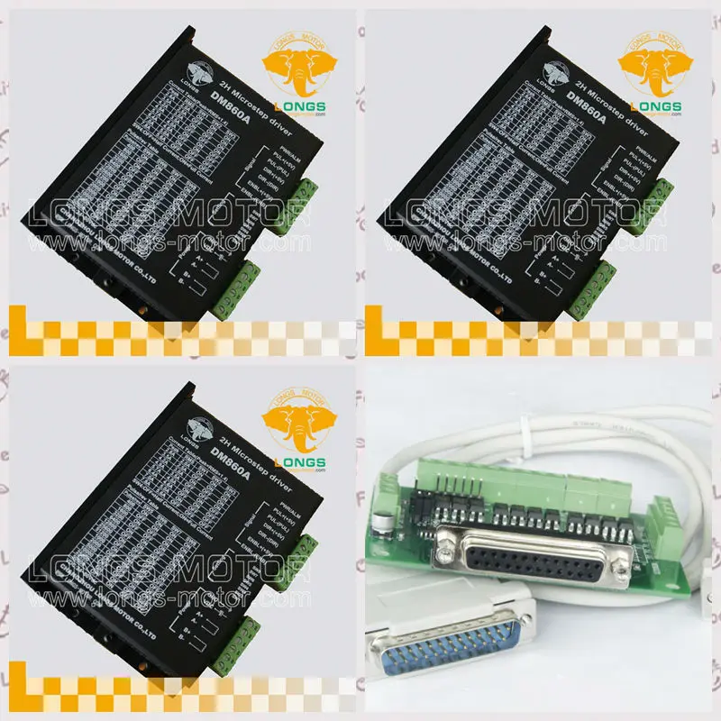 Германия доставка шаговый двигатель драйвер DM860A 7.8A Breakout доска DB25 для Nema34 CNC|germany
