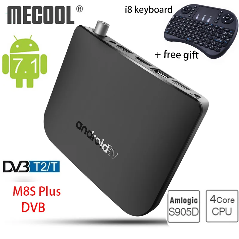 

DVB-T2 Android 7.1 TV Box MECOOL M8S Plus Amlogic S905D Quad Core 1GB RAM 8GB ROM 2.4G WiFi Support 4K Set Top Box Media Player