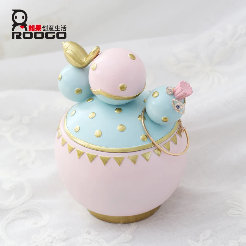 

Roogo macaron catcus jewelry box decorative casket art crafts youtuber instant online celebrities favorite items