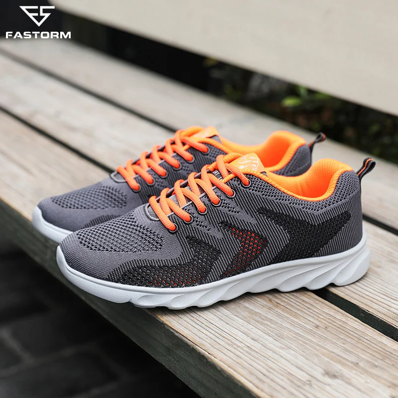 

FASTORM Running Sport Shoes For Men Summer Light Gym Mesh Jogging Sneakers Lace-up Breathable Outdoor Fitness Athletic Shoes