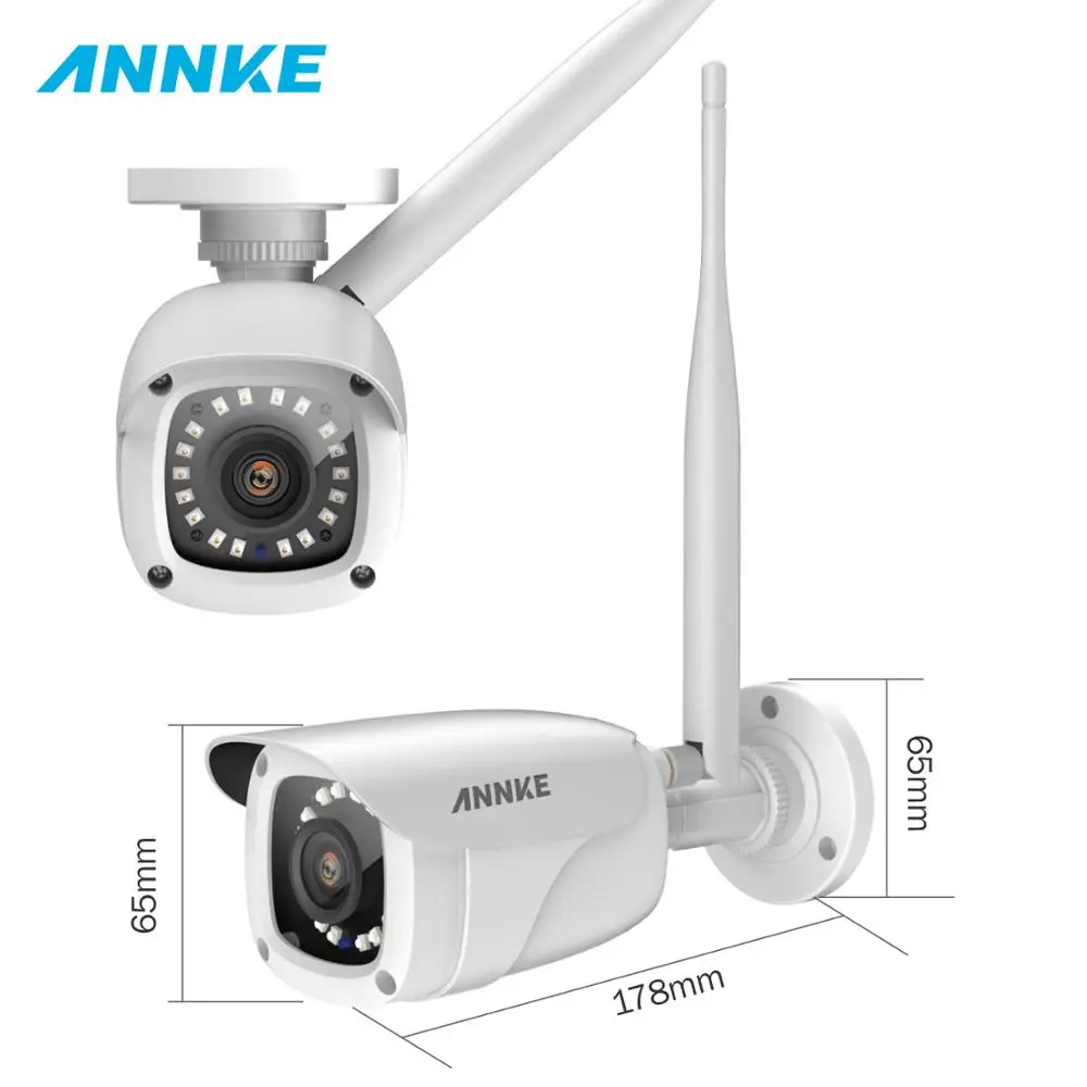 

ANNKE 1X FHD 1080P IP WiFi Wireless Video Camera Surveillance System Bullet Weatherproof Camera 100ft Night Vision With Smart IR