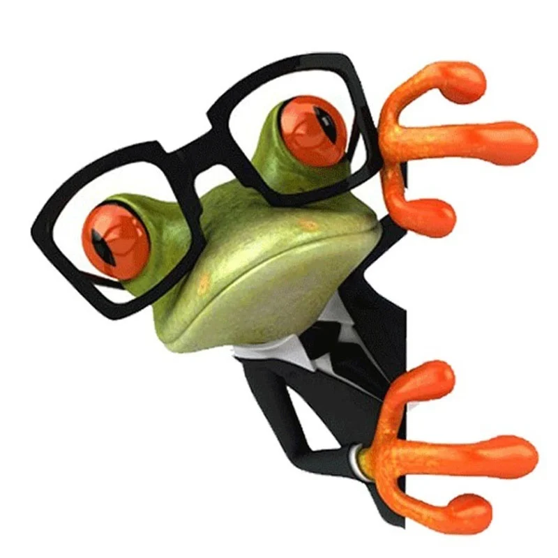 

1 pcs Fashion Style 3D Glasses Frog Funny Car Stickers Truck Window Decal Graphics Sticker For Car autocollant mural