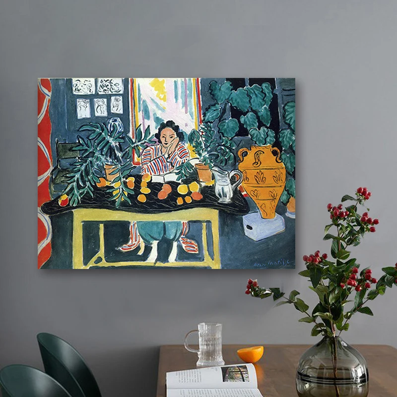

Interior with Etruscan Vase Vintage Oil Canvas Paintings Master Poster Prints DIY Wooden Frame Wall Art Pictures Home Decor