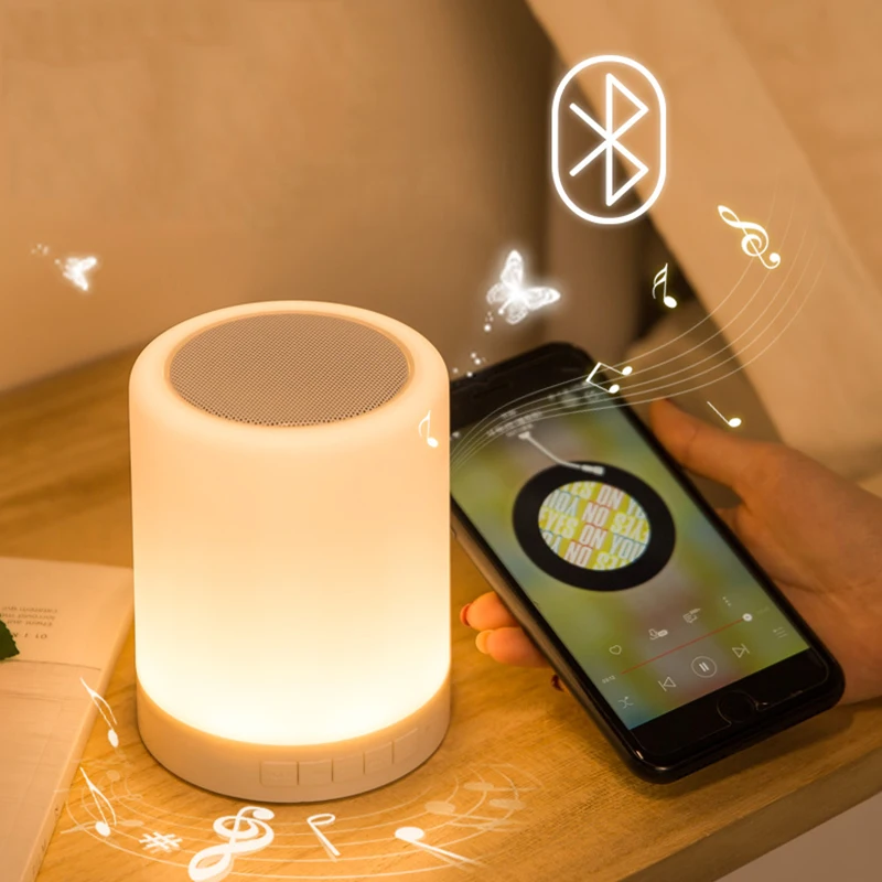 Портативный Перезаряжаемый Bluetooth динамик светодиодный прикроватные настольные