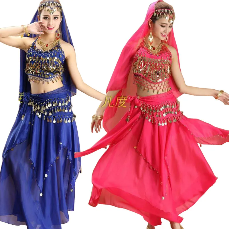 Новые 3 шт набор женский живота Танцы Костюмы Болливуд Индийский платье партия живота Танцы платье Для женщин Этап одежда Костюмы для танца