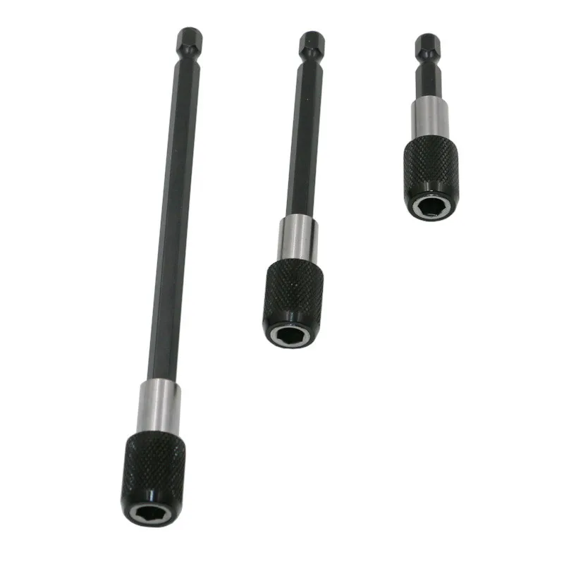 3Pcs 1/4'' Hex Shank Quick Release Electric Drill Magnetic Screwdriver Bit Holder Extension Rod Batch head Tool 60mm 100mm 150mm |