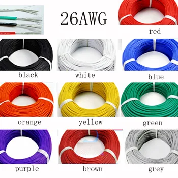 

50metre 26AWG Silicone Wire Ultra Flexiable Cable 0.15mm2 High Temperature Test Line Wire