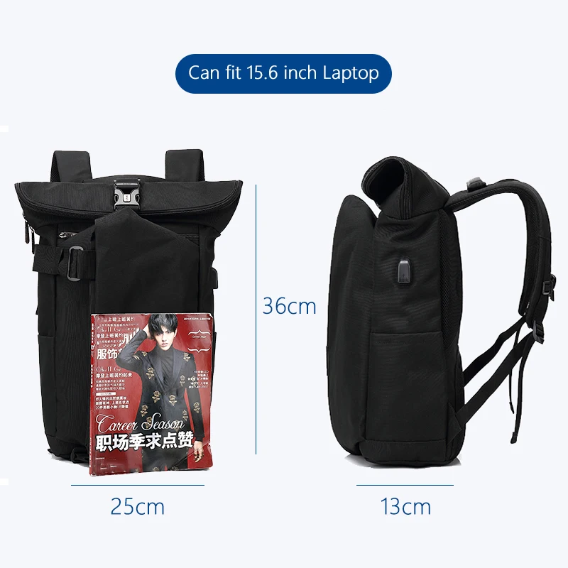 OZUKO модный рюкзак для подростков мужчин 15,6 дюймов рюкзаки для ноутбука Оксфорд рюкзак для путешествий повседневные школьные сумки USB Mochila