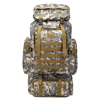 YINGTOUMAN 80L Открытый военный тактический рюкзак тактическая сумка Армия Спорт Путешествия Рюкзак Кемпинг Туризм Треккинг Камуфляж сумка - Цвет: Серебристый