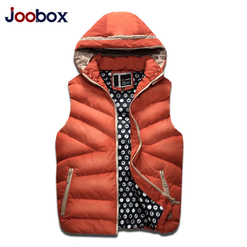 JOOBOX Brand Vest Men 2016 New Fashion Hooded Colete Men High Quality Winter Thickening Warm Male