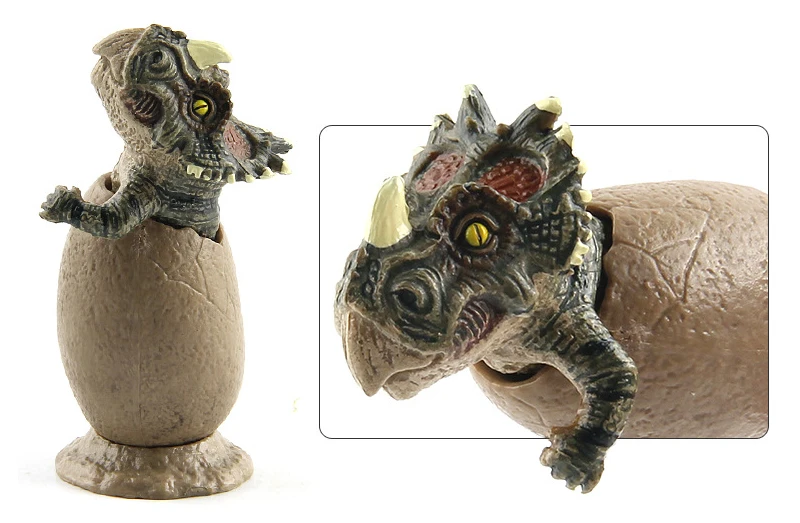 Hatched Dinosaur Eggs Tyrannosaurus Rex Horns Dragon Jurassic Park Model Hatching Novelty Toys with Pedestal Kids Fun Gifts PVC _04