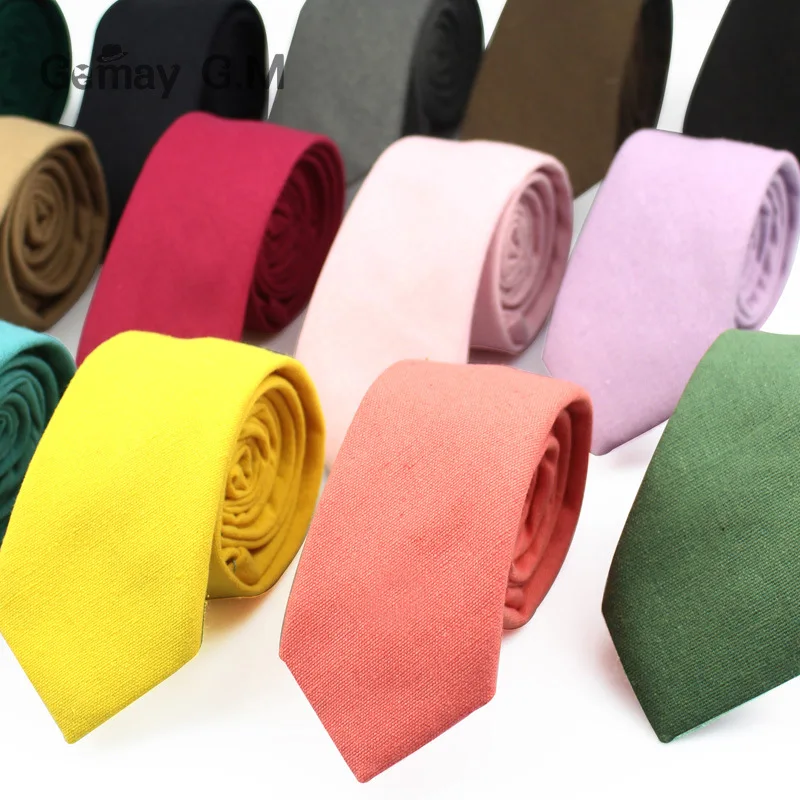 

Fashion Solid ties for Men Casual Narrow Neckties Skinny Mens Neck Ties for Party Wedding Candy Color Linen Tie Cravat