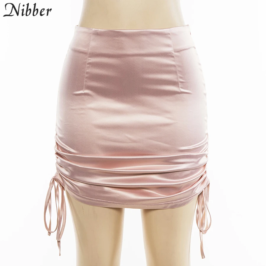 Nibber, Весенняя новинка, розовые милые элегантные вечерние мини-юбки, Женская Летняя мода, Офисная Женская Клубная вечерняя Повседневная облегающая юбка миди