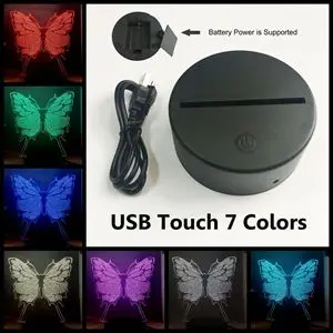 Креативная Бабочка крылья 3D оптическая лампа USB пульт дистанционного управления многоцветный светодиодный прикроватный ночник для спальни Новинка Декор подарок для детей