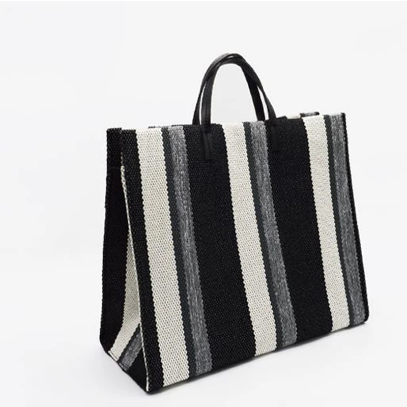 Большая сумка для покупок Jumbo Canvas Totes пляжная летняя полосатая Повседневная Сумка