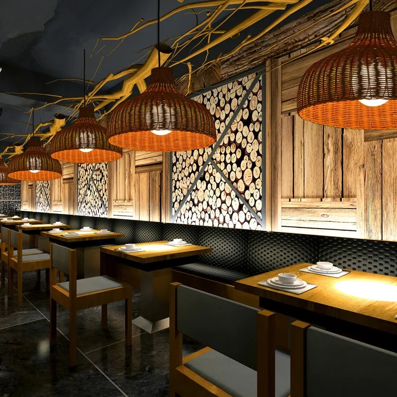 100-handmade-Southeast-Asian-bamboo-lamp-rattan-lights-balcony-pendant-lights