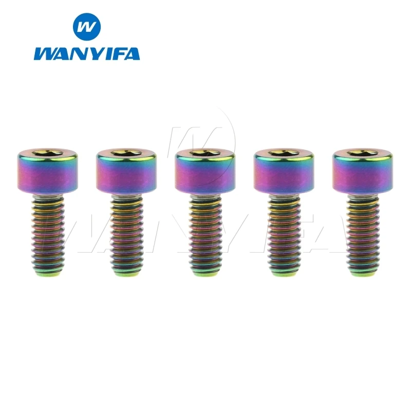 M4x10 Rainbow Wanyifa 5 шт. M4x10mm M4x12mm DIN912 Винт С Титановым болтом для велосипедного тормоза - Цвет: M4x10 Rainbow