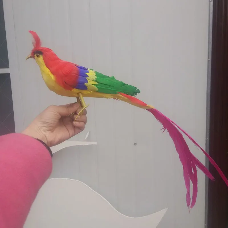 New Simulasi Mainan Plastik Bulu Warna Warni Panjang Ekor Burung
