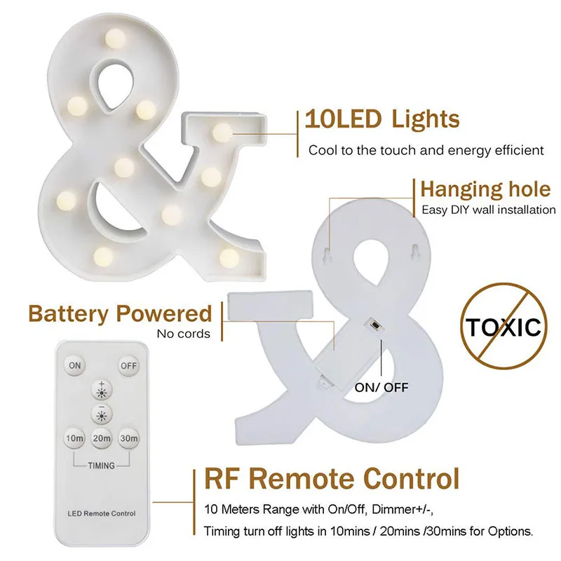 Пульт дистанционного управления Управление 3D письмо светодиодный ночной Светильник Marquee знак Алфавит таймер настольная лампа вечерние Рождество Свадьба День рождения украшение декорация для коридора