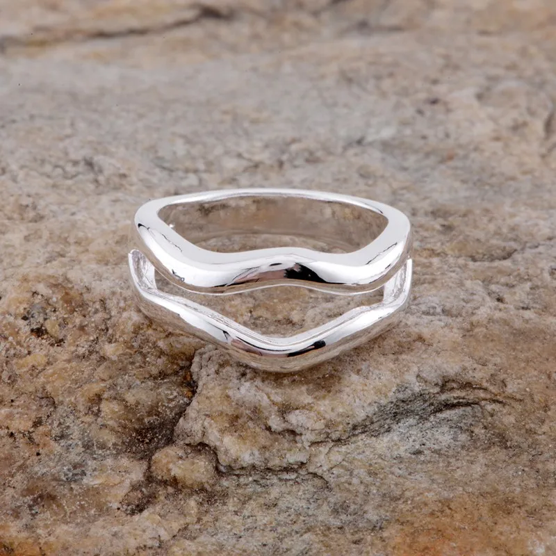

rounded shiny curve Wholesale silver plated ring 925 Fashion jewelry Silver Ring 925sterling-silver WXXLAQDK