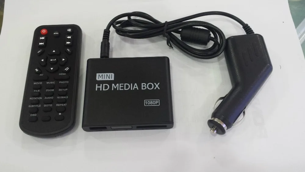 Koop REDAMIGO Full HD 1080 p MINI Media Player voor car Center MultiMedia Video Player Media box met HDMI VGA AV USB SD MMC HDDK7 + C