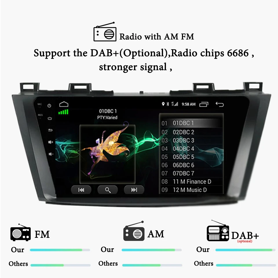 2Din 9 &quotAndroid 10 0 GPS Автомобильный мультимедийный плеер радио для 2009 2010 2011 2012 Mazda 5 8
