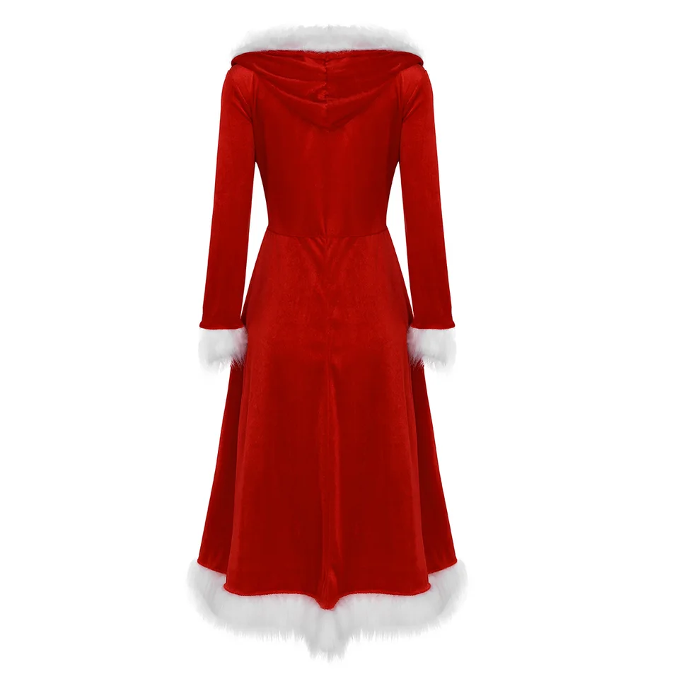 red hooded dress