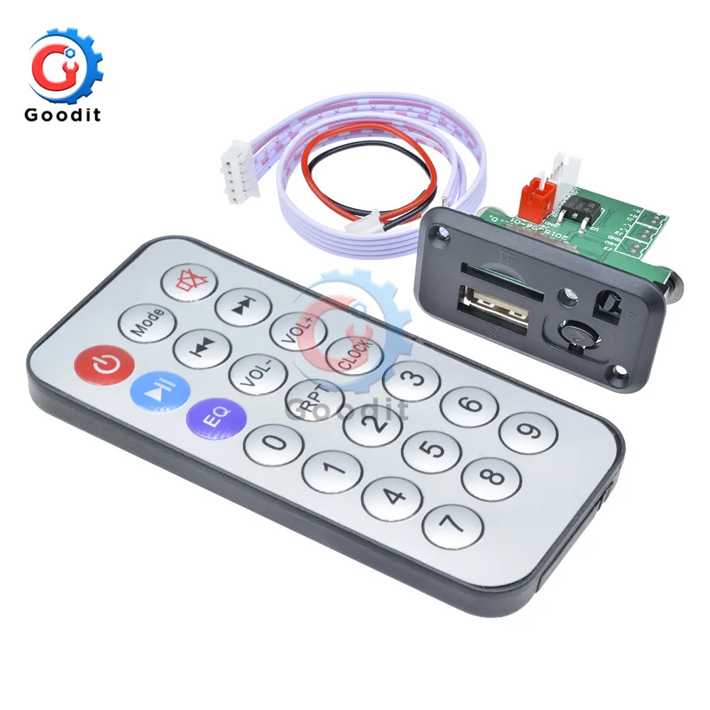 Автомобильный мини MP3 декодер 5 В/12 В плата USB TF U Disk Reader mp3 плеер усилитель с ИК