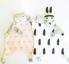Zachte Pasgeboren Baby Fluwelen Konijn Slapen Poppen Bunny Giraffe Play Beveiliging Kids Fashion Speelgoed Handdoek Bib Ins Voor Xmas Gift(China)