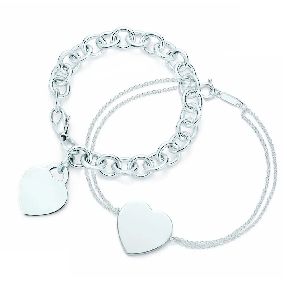 

Suef 925 Sterling Silver Heart Shaped Women's Elegant Tiff Bracelet Lock Tiff Bracelet Silverware Matching World Jewelry Gifts