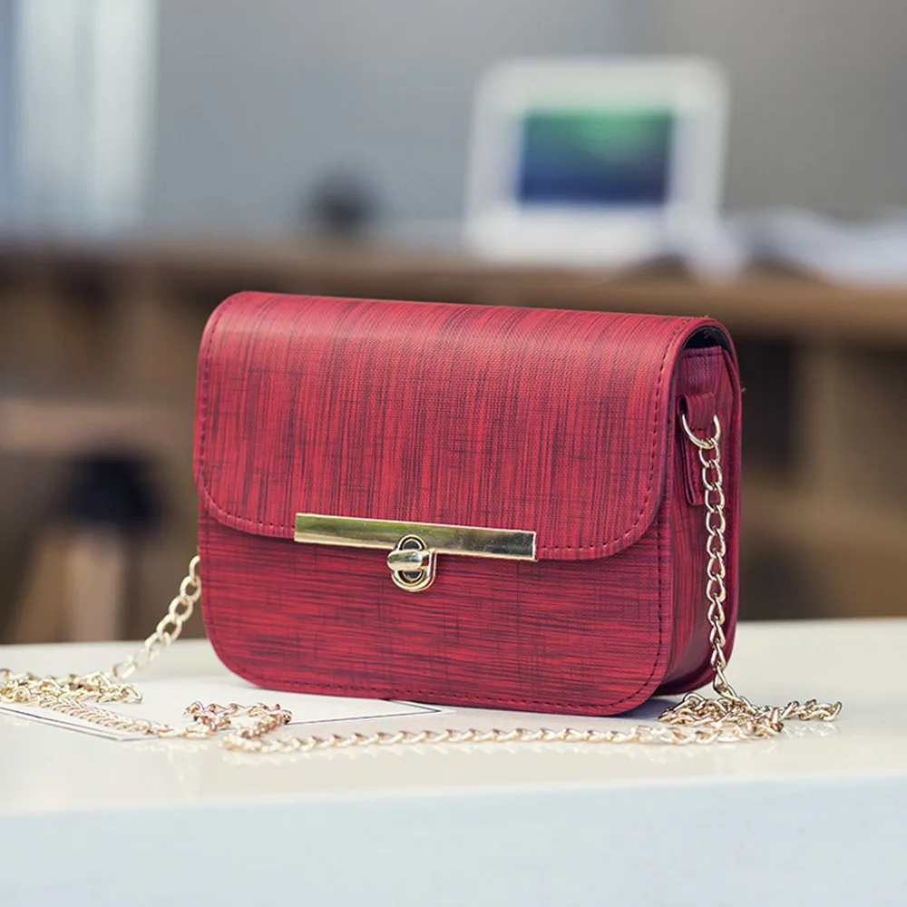 PU Leather Chains Women Bag Woman Designer Bags Luxury High Quality Fake Designer Handbags Solid ...