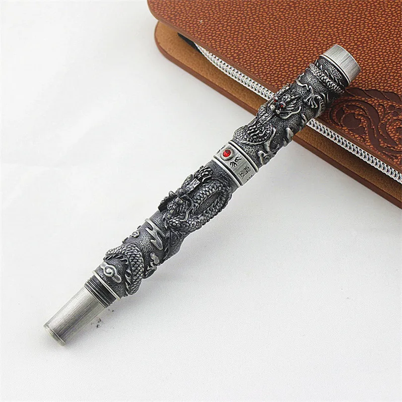 Винтажная Роскошная Шариковая ручка Jinhao с двумя искусственными жемчужинами
